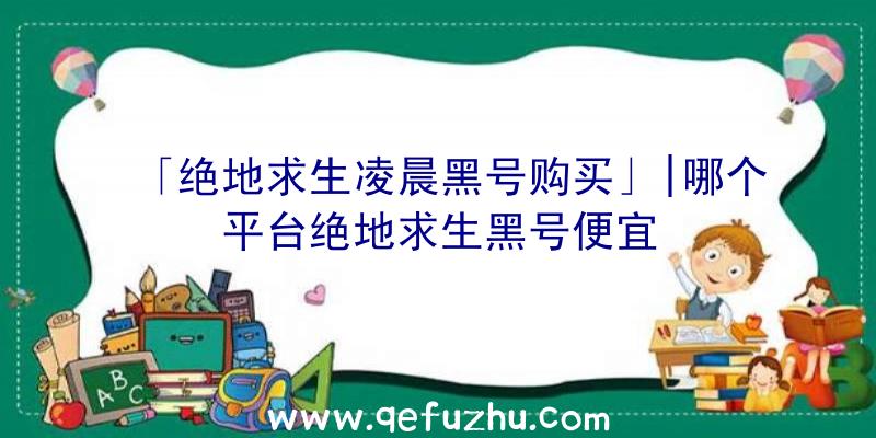 「绝地求生凌晨黑号购买」|哪个平台绝地求生黑号便宜